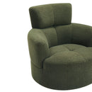 360° Swivel Chair Upholstered Accent Barrel Chair With Adjustable Headrest