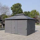 13 0 Ft Outdoor Patio Gazebo Canopy Tent With Ventilated Double Roof And Side Wall (Detachable Curtain Included On All Sides) Suitable For Lawn Garden Backyard And Deck - Gray
