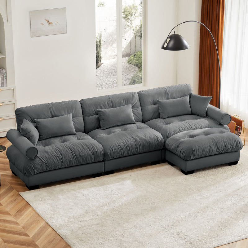 Super Comfort Oversized Modular Sectional Sofa With Movable Ottoman