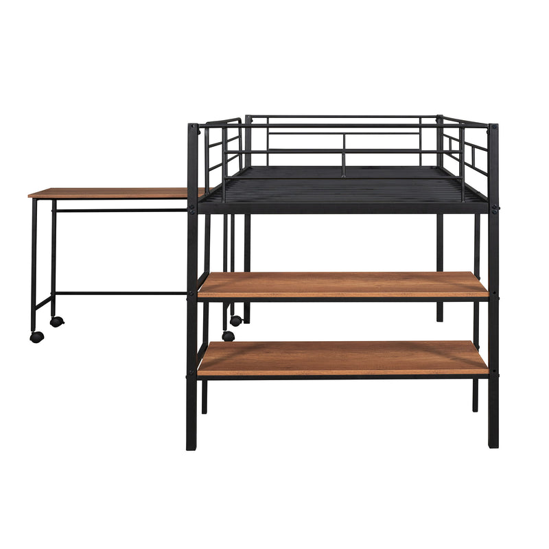 Loft Bed With Desk And Shelves