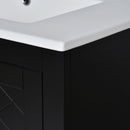 Ceramic Sink Combo, Freestanding Vanity Set With 3 Drawers & Soft Closing Doors