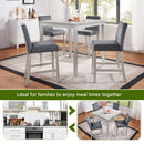 5 Pieces Counter Height Table Set, Kitchen Table With Square Table And 4 Upholstered Chairs