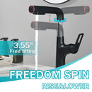 Pull Down Vessel Faucet With Lift Spout & Dual Spray Modes