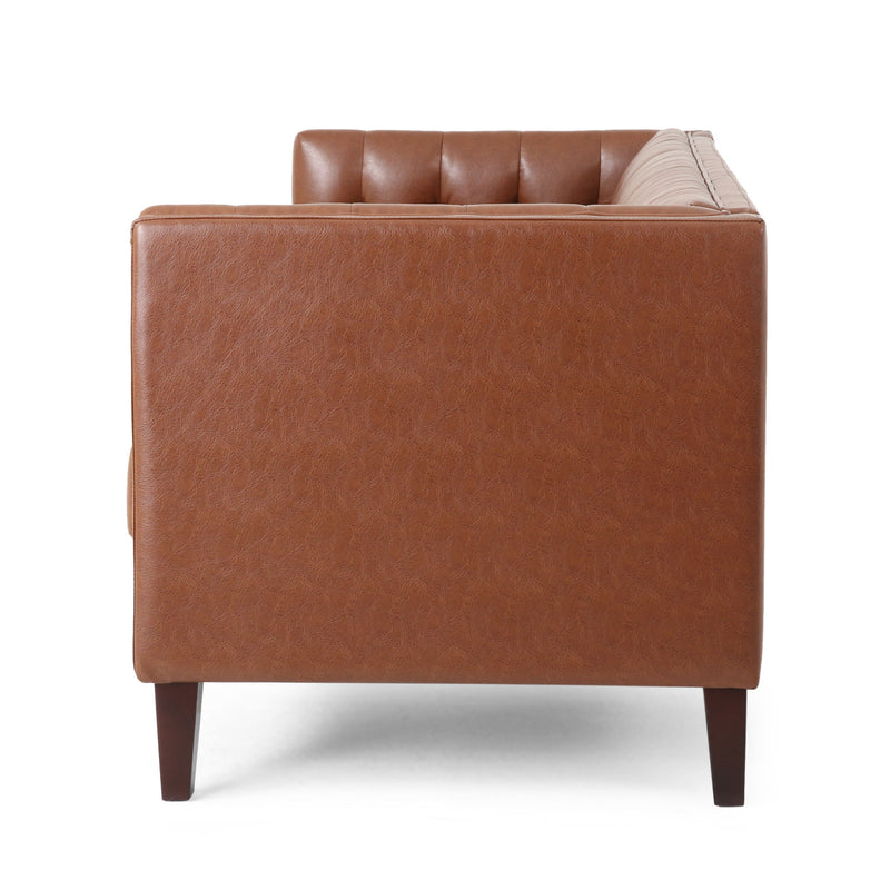 Comfy 3 Seat Sofa With Tufted Back, Modern For Living Room