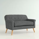 Classic Loveseat With Rolled Armrests And Button Tufting