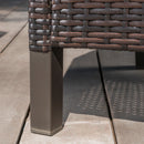Outdoor Rattan Dining Chair With Straight Legs And Sloped Arms