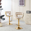 Modern Bar Chair With Iron Tube Legs, Soft Cushions And Comfortable Backrest (Set of 2)