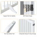 4 Panel Freestanding Pet Gate With Foldable Design And Support Feet - White