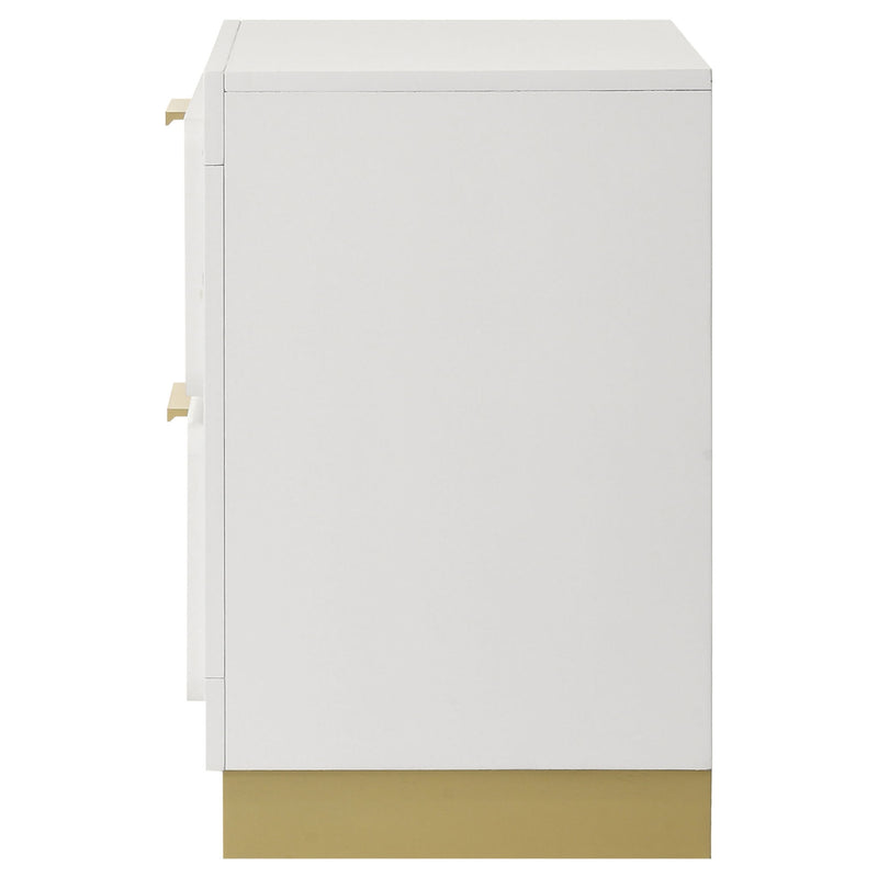 Modern Luxury Nightstand With 2 Drawer Storage