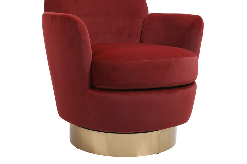 Swivel Barrel Chair, Swivel Accent Chairs Armchair For Living Room, Reading Chairs For Bedroom Comfy, Round Barrel Chairs With Gold Stainless Steel Base