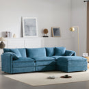 Modular Sectional With Deep And Wide Seat, Cloud Couch Set With Double Cushions Sofa With Movable Ottoman
