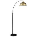 Gloria - Arched Dome Shade Metal Floor Lamp Black - Gold