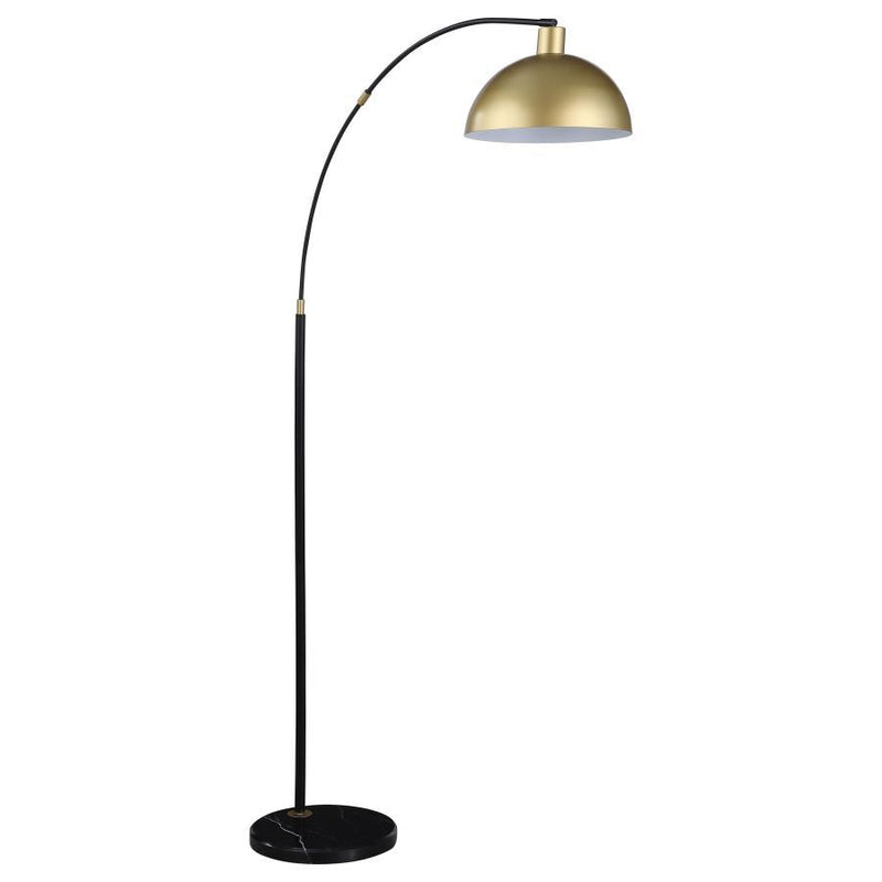 Gloria - Arched Dome Shade Metal Floor Lamp Black - Gold