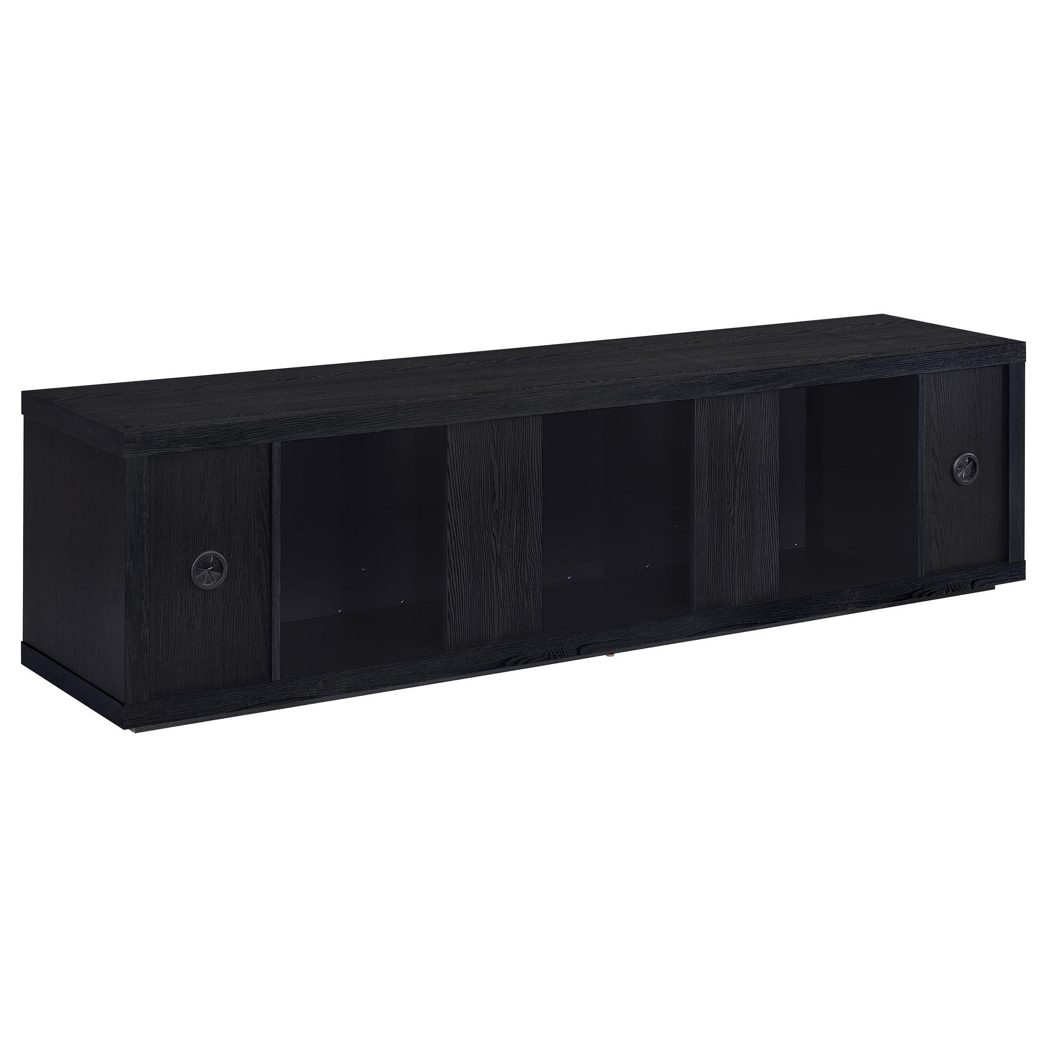 Deiter 79-inch TV Stand Fireplace Media Console Black
