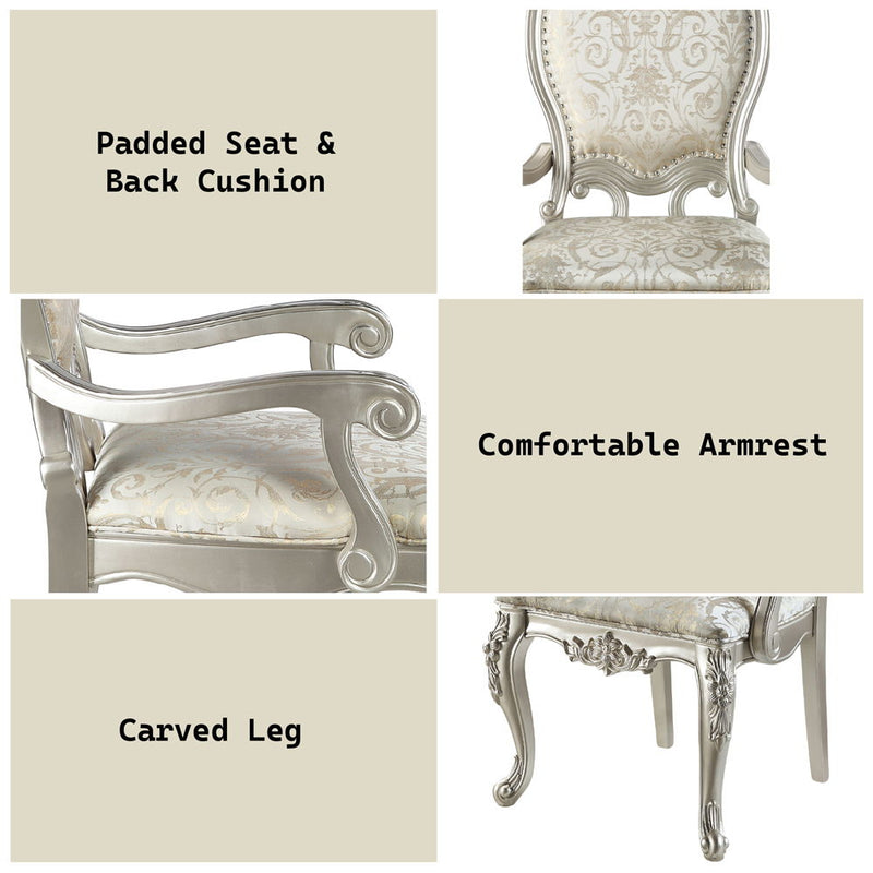Bently - Dining Chair (Set of 2) - Fabric & Champagne Finish - Atlantic Fine Furniture Inc