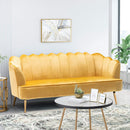Modern Glam 3 Seater Sofa With Velvet Texture