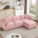 Modular L-Shaped Sectional Sofa With Movable Ottoman