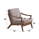 Lide - Accent Chair - Light Brown Fabric & Brown