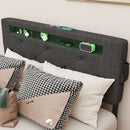 Bed With USB Charging Station, LED Lights, Headboard & Storage Drawers