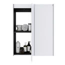 Wall Mounted Bathroom Vanity With Resin Sink And 2 Side Cabinet, 3 Soft Close Drawer - Brown Ebony