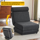 Foldable Single Chair Sofa Bed With Pillow, Easy To Store, Breathable And Wearable Linen