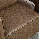 Swivel Accent Open Back Barrel Chair With Weathered Base