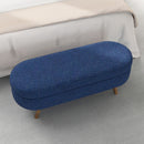 Ottoman Oval Storage Bench With Rubber Wood Legs