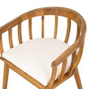 Klismos - Dining Armchair (Set of 2) - Teak / Beige