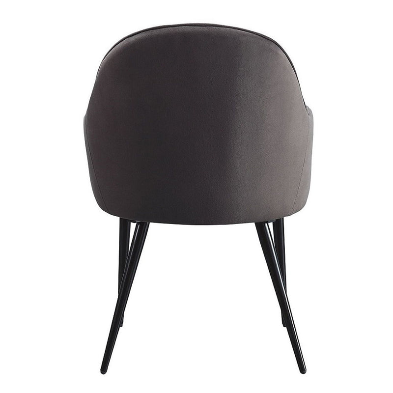 Caspian - Side Chair (Set of 2) - Dark Gray Fabric & Black
