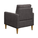 Tufted Back Accent Chair With Track Arm Silhouette - Gray