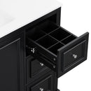 Bathroom Vanity With Sink, Soft-Close Doors, Adjustable U-Shelf, 3 Drawers