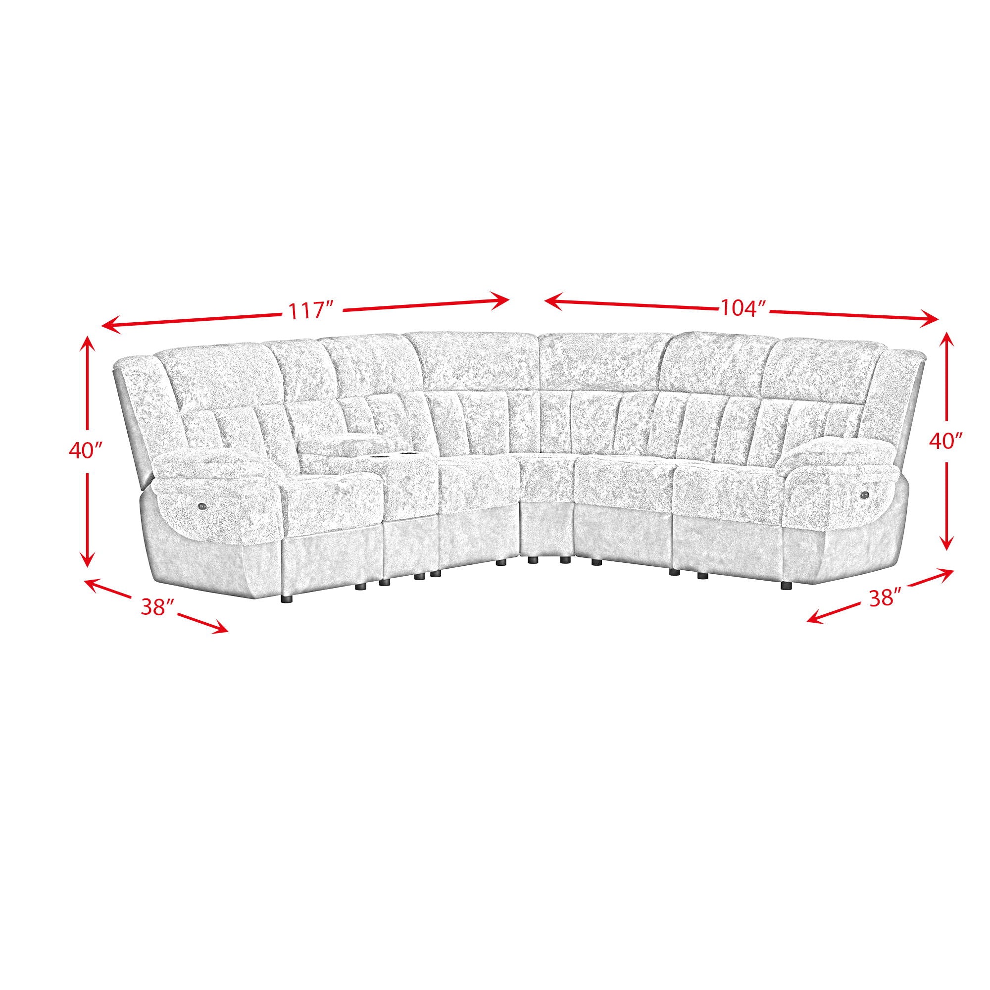 Santorini - 6 Piece Motion Sectional Set