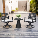 Modern Classic Outdoor Dining Swivel Rockers With Sunbrella Cushion, Lattice Design, Weather Resistant Frame (Set of 2) - Ember Black