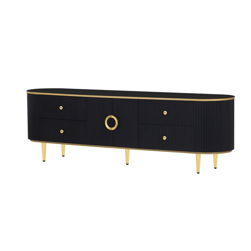 Modern TV Stand With 4 Drawers And 1 Cabinet