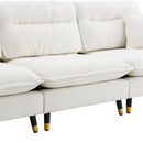 L Shaped Convertible Sectional Sofa 4 Seat Tufted Couch Set With Two Tone Adjust Legs Cloud Movable Ottoman