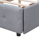 Upholstered Platform Bed With Classic Headboard And Drawers, No Box Spring Needed