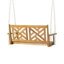 Alejandro - Acacia Wood Porch Swing With Slat Panel Seating