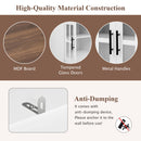 Wall Unit Entertainment Center With Bookshelves For TVs Up To 80", Tempered Glass Doors And Adjustable Shelves