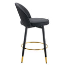 Modern Upholstered 360° Rotatable Bar Chair With Metal Legs For Dining Room (Set of 2)