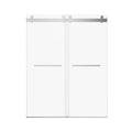 Frameless Double Sliding Soft Close Shower Door, Tempered Glass