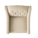 Elegant Upholstered Armchair With Ottoman Set - Beige