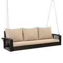 3 Person Large Patio Swing Bench With Cushions For Backyard