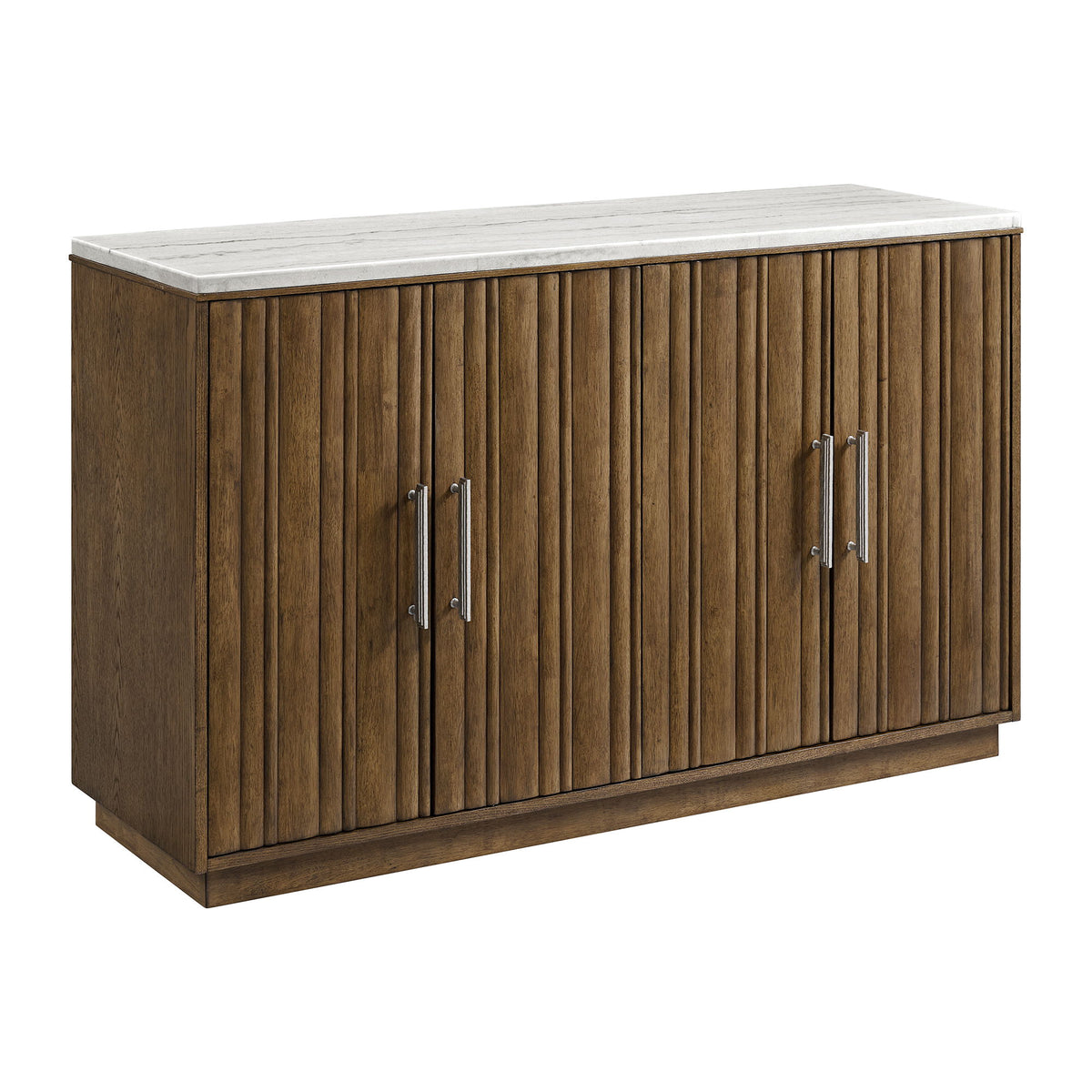 Carmela Server With White Marble, Power And USBC in Brown by Elements International