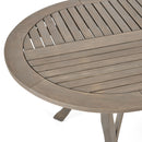 Outdoor Table With Smooth Lines, Slat Top
