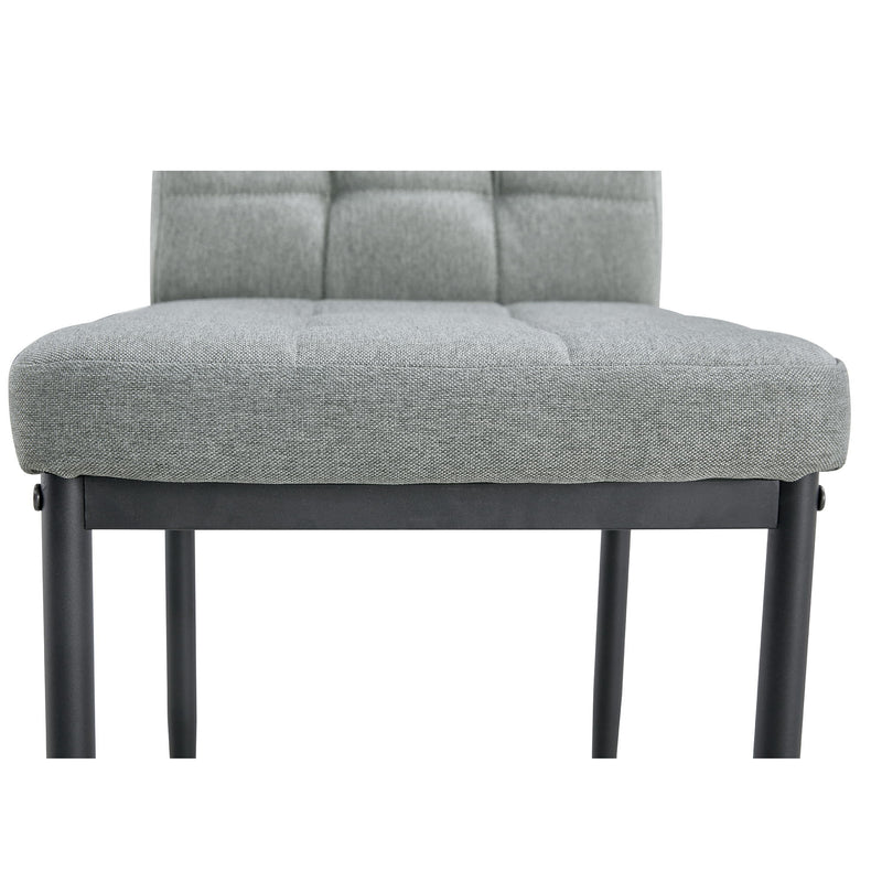 6 Piece Dining Table Set For 6, Table With V-Shaped Legs And 4 Upholstered Chairs & Bench, Modern Dining Room Set For Kitchen, Dining Room - Gray