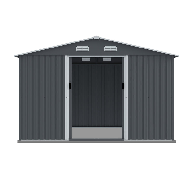 Outdoor Storage Shed Large Metal Tool Sheds, Heavy Duty Storage House With Sliding Doors