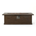 Transitional Rectangular Outdoor Propane Fire Pit With 50,000 Btu