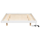 Full Size Floating Bed with LED Lights Underneath,Modern Full Size Low Profile Platform Bed with LED Lights,White