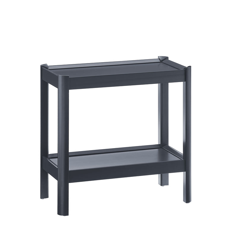 Yonda - Nightstand With 2 Shelves, Poplar And Construction, Design For Bedroom Storage - Black