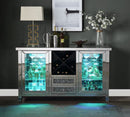 Noralie - Wine Cabinet - Mirrored & Faux Diamonds - 36" - Atlantic Fine Furniture Inc